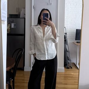 Anthropologie Cloth & Stone White Button-Down Shirt